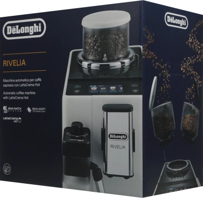 Кофемашина Delonghi Rivelia EXAM440.55.B 1450Вт серебристый/черный