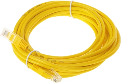 Патч-корд Lanmaster UTP TWT-45-45-5.0-YL RJ-45 вил.-вилка RJ-45 кат.5E 5м желтый ПВХ (уп.:1шт)