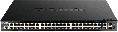 Коммутатор D-Link DGS-1520-52MP/A2A (L3) 48x1Гбит/с 2x10Гбит/с 4x2.5Гбит/с 2SFP+ 48PoE+ 370W управляемый