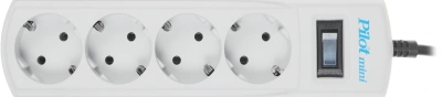 Сетевой фильтр Pilot mini 3м (4 розетки) белый (коробка)