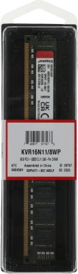 Память DDR3 8GB 1600MHz Kingston KVR16N11/8WP Valueram RTL PC3-12800 CL11 DIMM UDIMM 240-pin 1.5В dual rank Ret
