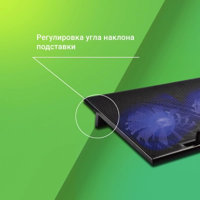 Подставка для ноутбука Digma D-NCP170-2 17"390x270x27мм 20дБ 2xUSB 2x 150ммFAN 600г черный