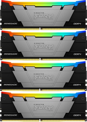 Память DDR4 4x32GB 3600MHz Kingston KF436C18RB2AK4/128 Fury Renegade RGB RTL Gaming PC4-28800 CL18 DIMM 288-pin 1.35В dual rank с радиатором Ret