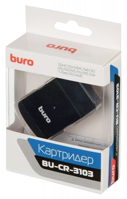 Устройство чтения карт памяти USB2.0 Buro BU-CR-3103 черный