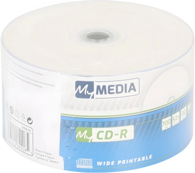 Диск CD-R MyMedia 700Mb 52x Pack wrap (50шт) Printable (69206)