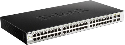 Коммутатор D-Link DGS-1210-52MP/ME/B 48x1Гбит/с 4SFP 48PoE 370W управляемый
