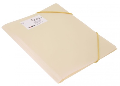 Папка на резинке Бюрократ Минерал GEMPR05CREAM A4 пластик 0.5мм кор.30мм кремовый жемчуг карман для визитки