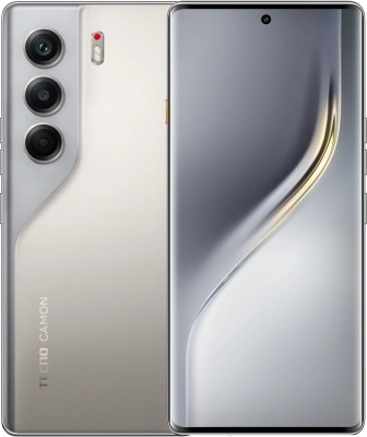 Смартфон Tecno Camon 40 Pro 5G 256Gb 8Gb титановый моноблок 3G 4G 2Sim 6.78" 1080x2436 Android 15 50Mpix 802.11 a/b/g/n/ac/ax NFC GPS GSM900/1800 GSM1900 Protect FM