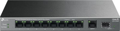 Коммутатор TP-Link LS1210GP (L2) 9x1Гбит/с 1SFP 8PoE 61W неуправляемый