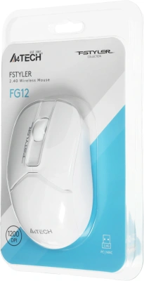 Мышь A4Tech Fstyler FG12 белый оптическая 1200dpi беспров. USB 3but (FG12 WHITE)