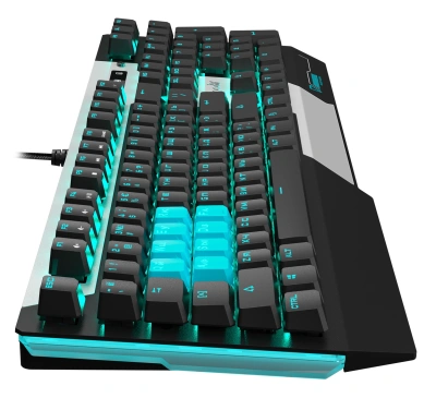Клавиатура A4Tech B865 механическая серый/черный USB for gamer LED (B865 ICE BLUE) кабель 1.8м