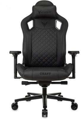 Кресло игровое Knight Craft черный экокожа с подголов. крестов. металл