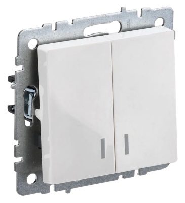 Выключатель IEK Brite ВС10-2-1-БрБ скрыт. 2кл. с подсветкой IP20 белый (BR-V20-1-10-K01)