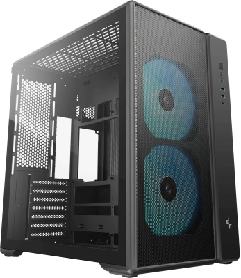 Корпус Deepcool CG590 MESH 2F черный без БП ATX 11x120mm 2xUSB3.0 audio bott PSU