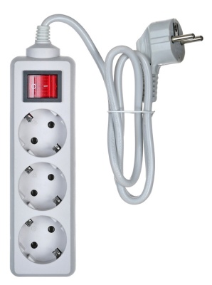 Сетевой фильтр Buro 300SL-1-G 1м (3 розетки) серый (пакет ПЭ)