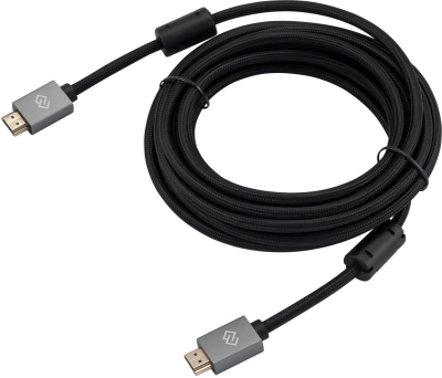 Кабель аудио-видео Digma HDMI (m)/HDMI (m) 5м. феррит.кольца позолоч.конт. черный (D-HDMI-2FF-V2.0-5M)