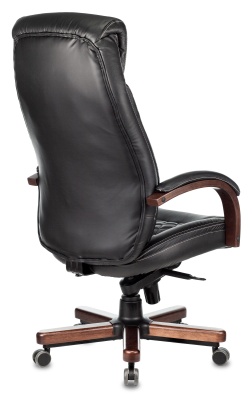 Кресло руководителя Бюрократ T-9924WALNUT черный кожа крестов. металл/дерево