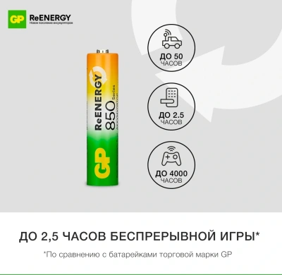 Аккумулятор GP 85AAAHCRGY-2CRCB2 AAA NiMH 850mAh (2шт)