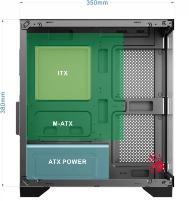 Корпус Bloody BD-CC103 черный без БП mATX 7x120mm 1xUSB2.0 1xUSB3.0 audio bott PSU