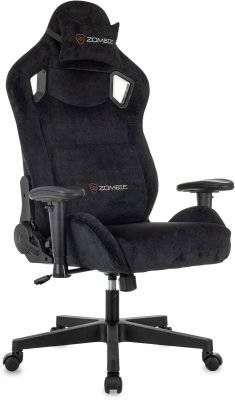 Кресло игровое Zombie Ghost Fabric черный Light-20 с подголов. крестов. пластик