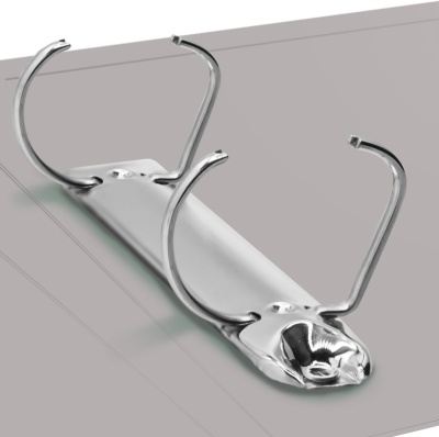Папка на 2-х D-кольцах Бюрократ -0840/2DGREY A4 пластик 0.8мм кор.40мм внутр. с вставкой серый