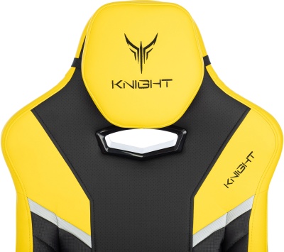 Кресло игровое Knight Thunder 5X черный/желтый экокожа крестов. металл
