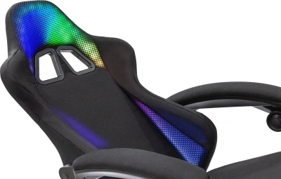 Кресло игровое Knight Wolf RGB черный с подголов. крестов. пластик пластик черный