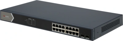 Коммутатор Hikvision DS-3E0518P-E/M(B) (L2) 16x1Гбит/с 2SFP 16PoE 125W неуправляемый