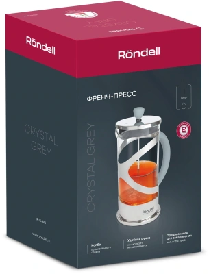 Френч-пресс Rondell Crystal Grey RDS-840 1л серый