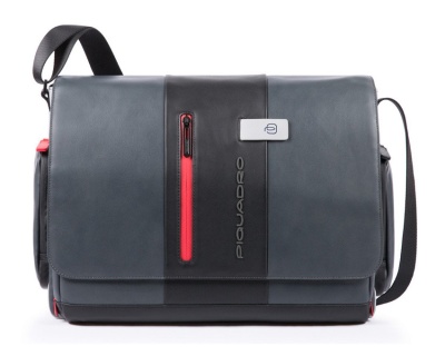 Сумка мужская Piquadro Urban CA1592UB00/GRN с отделением для ноутбука 14" серая/черная натур.кожа
