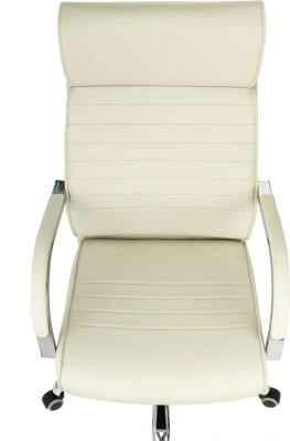 Кресло руководителя Бюрократ T-8010SL слоновая кость экокожа крестов. металл хром