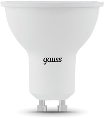 Лампа светодиодная Gauss Black 5Вт цок.:GU10 рефлек. 220B св.свеч.бел.теп. MR16 (упак.:10шт) (101506105)