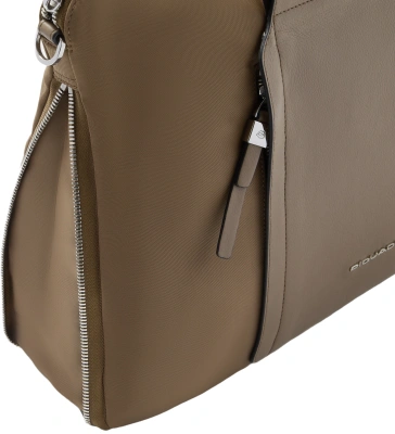 Деловая сумка женская Piquadro Lyra CA4021W92T/M с отделением для ноутбука 15.6" коричневая нейлон/натур.кожа