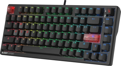 Клавиатура A4Tech MS76 механическая черный USB Multimedia for gamer LED кабель 1.8м