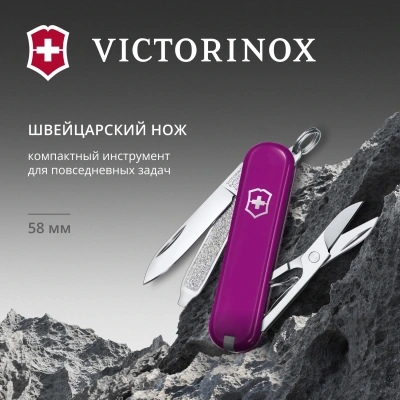Нож перочинный Victorinox Classic SD Tasty Grape (0.6223.52G) 58мм 7функц. подар.коробка