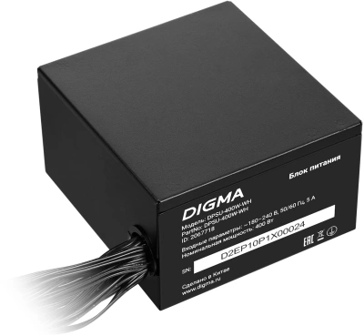 Блок питания Digma ATX 400W DPSU-400W-WH 80+ white (20+4pin) APFC 120mm fan 6xSATA RTL