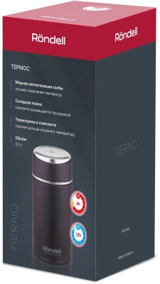 Термос для еды Rondell Tierno RDS-1661 0.7л. бордовый с чехлом картонная коробка
