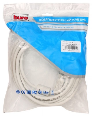 Кабель Buro CAB016S-10M VGA (m) VGA (m) 10м феррит.кольца серый