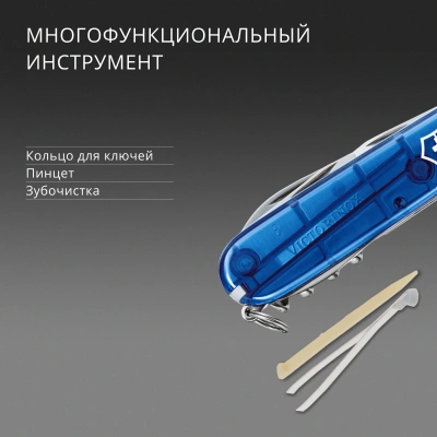 Нож перочинный Victorinox Spartan (1.3603.T2) 91мм 12функц. синий полупрозрачный карт.коробка