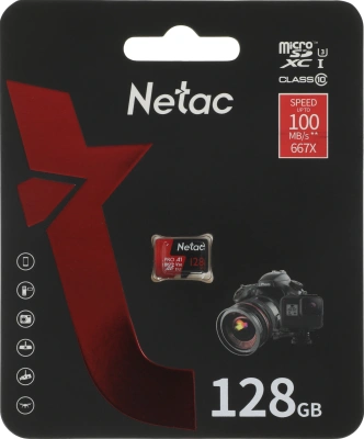 Флеш карта microSDXC 128GB Netac NT02P500PRO-128G-S P500 Extreme Pro A1 w/o adapter