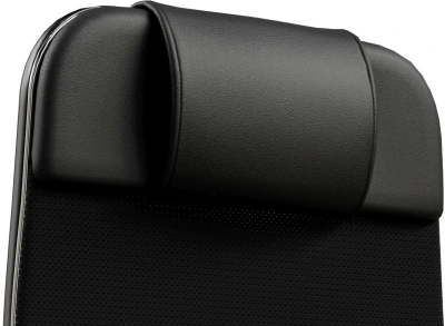 Кресло Метта ErgoLife Comfort черный сиденье черный сет./экокожа с подголов. крестов. сталь хром