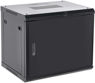 Шкаф коммутационный Rexant (04-1266-122) настенный 12U 600x600мм пер.дв.металл черный 230град. металл