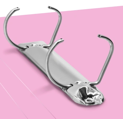 Папка на 2-х D-кольцах Бюрократ Минерал GEM0812/2RPIN A4 пластик 0.7мм кор.32мм торц.карм с бум. встав розовый аметист