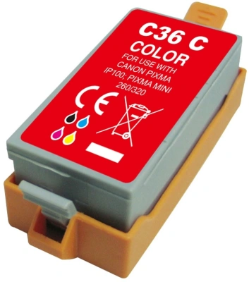 Картридж струйный Cactus CS-CLI36 CLI-36 многоцветный (11.8мл) для Canon Pixma iP 100/ MiNi 260 с чипом