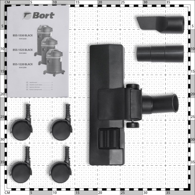 Строительный пылесос Bort BSS-1530 1500Вт (уборка: сухая/влажная/выдув/сбор воды) черный