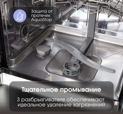 Посудомоечная машина встраив. Zigmund & Shtain DW 307.6 2100Вт полноразмерная инвертер