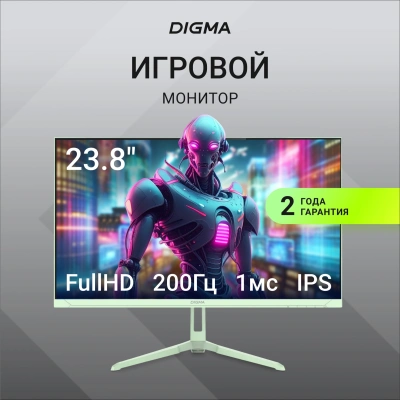 Монитор Digma 23.8" Overdrive 24P410F мятный IPS LED 1ms 16:9 HDMI матовая 300cd 178гр/178гр 1920x1080 200Hz G-Sync FreeSync DP FHD USB 2.8кг