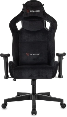 Кресло игровое Zombie Ghost Fabric черный Light-20 с подголов. крестов. пластик