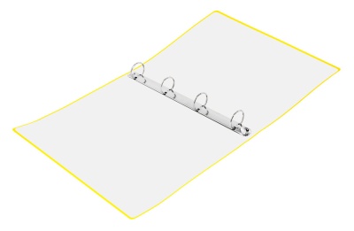 Папка панорама на 4-х кольцах Бюрократ Неон DNE0740/4RYEL A4 пластик 0.7мм кор.40мм карм.на лиц.стор. желтый
