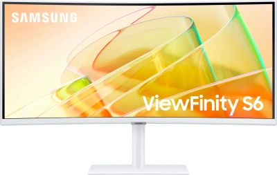 Монитор Samsung 34" ViewFinity S6 S34C650TAUXEN белый VA LED 5ms 21:9 HDMI M/M полуматовая HAS Piv 350cd 178гр/178гр 3440x1440 100Hz FreeSync DP Ultra WQHD USB 8.1кг